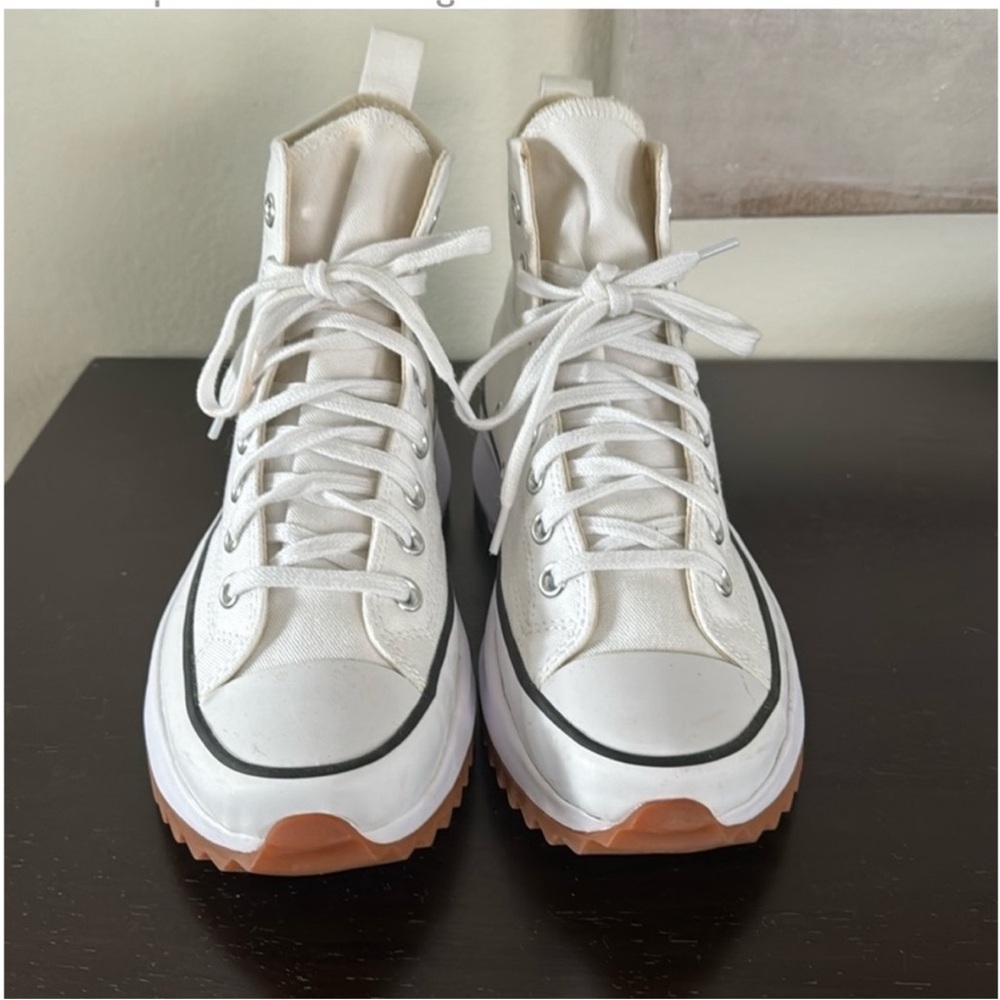 Converse Run Star White High-Top Platform Sneakers with Gum Sole